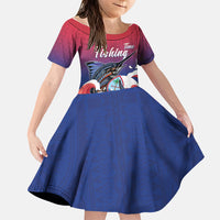Guam Blue Marlin Fishing Family Matching Off Shoulder Maxi Dress and Hawaiian Shirt Polynesian Style
