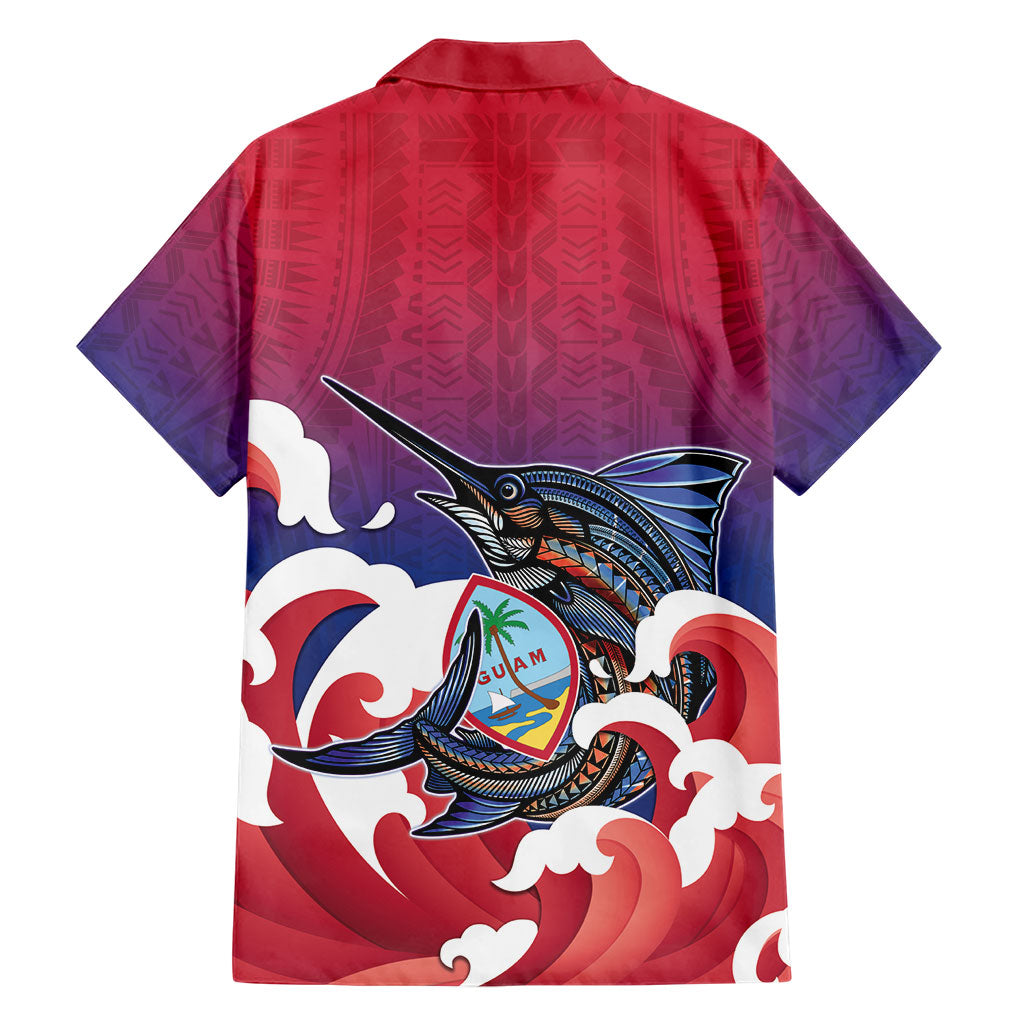 Guam Blue Marlin Fishing Family Matching Off Shoulder Maxi Dress and Hawaiian Shirt Polynesian Style