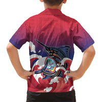 Guam Blue Marlin Fishing Kid Hawaiian Shirt Polynesian Style LT05 - Polynesian Pride