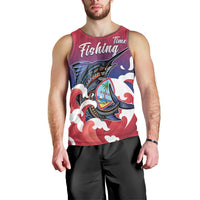Guam Blue Marlin Fishing Men Tank Top Polynesian Style LT05 - Polynesian Pride