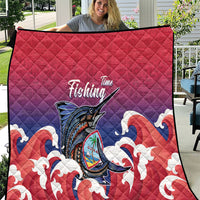 Guam Blue Marlin Fishing Quilt Polynesian Style