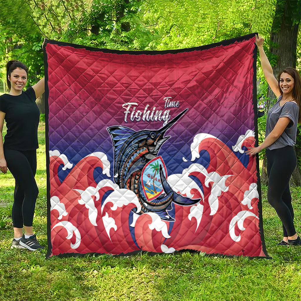 Guam Blue Marlin Fishing Quilt Polynesian Style