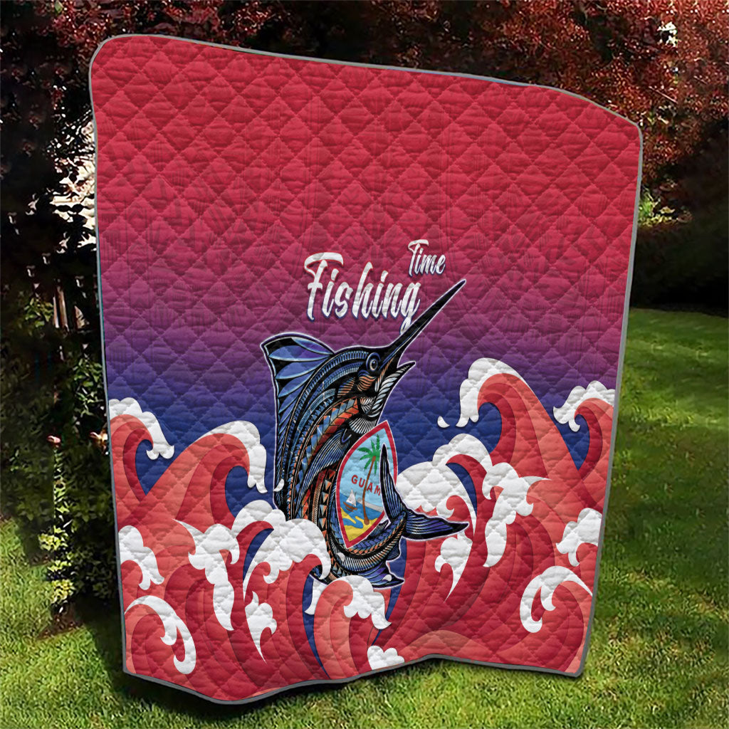 Guam Blue Marlin Fishing Quilt Polynesian Style