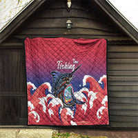 Guam Blue Marlin Fishing Quilt Polynesian Style