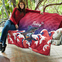Guam Blue Marlin Fishing Quilt Polynesian Style