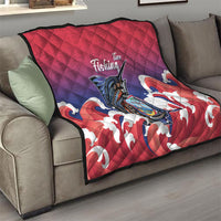Guam Blue Marlin Fishing Quilt Polynesian Style