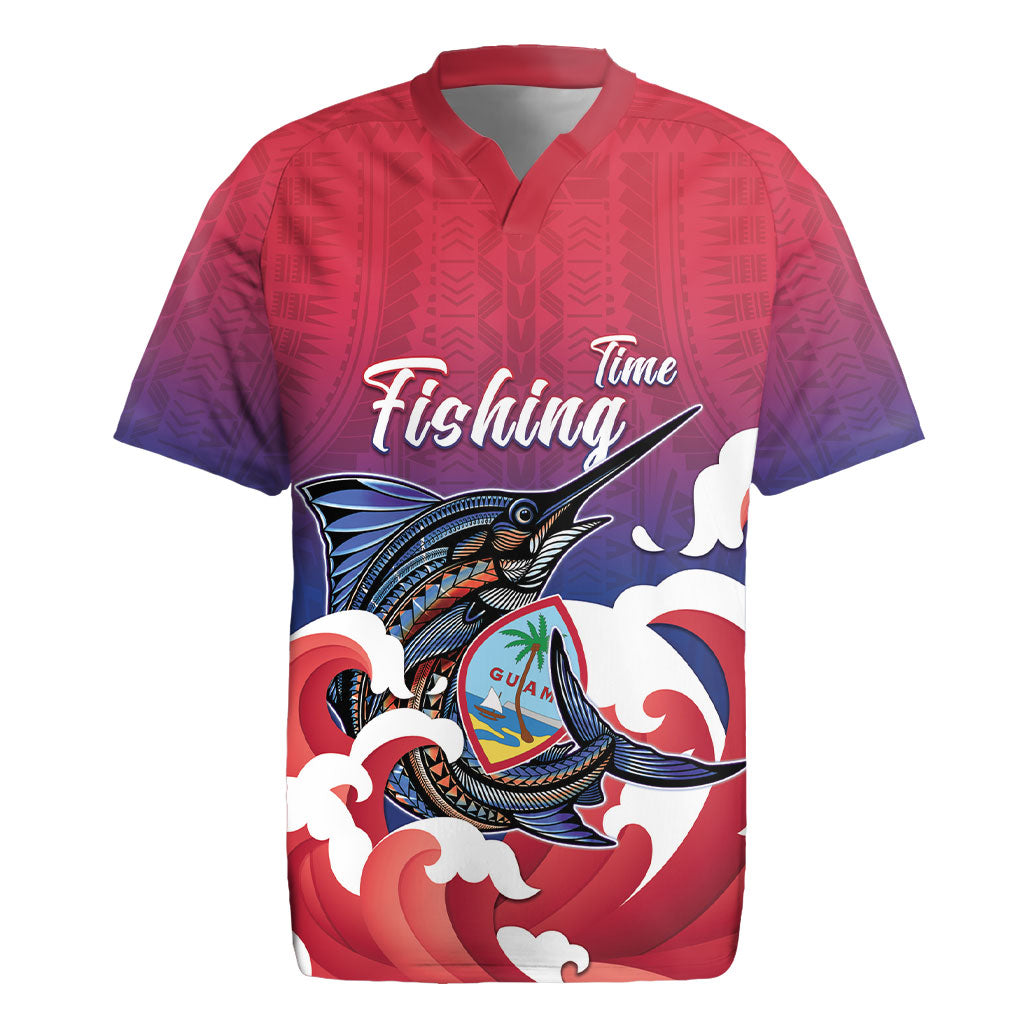 Guam Blue Marlin Fishing Rugby Jersey Polynesian Style