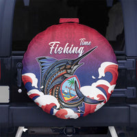 Guam Blue Marlin Fishing Spare Tire Cover Polynesian Style