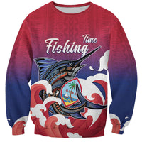 Guam Blue Marlin Fishing Sweatshirt Polynesian Style