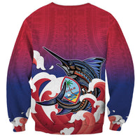 Guam Blue Marlin Fishing Sweatshirt Polynesian Style