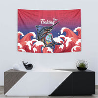 Guam Blue Marlin Fishing Tapestry Polynesian Style