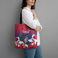Guam Blue Marlin Fishing Tote Bag Polynesian Style