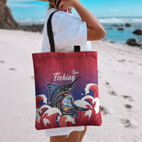 Guam Blue Marlin Fishing Tote Bag Polynesian Style
