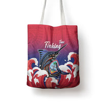 Guam Blue Marlin Fishing Tote Bag Polynesian Style