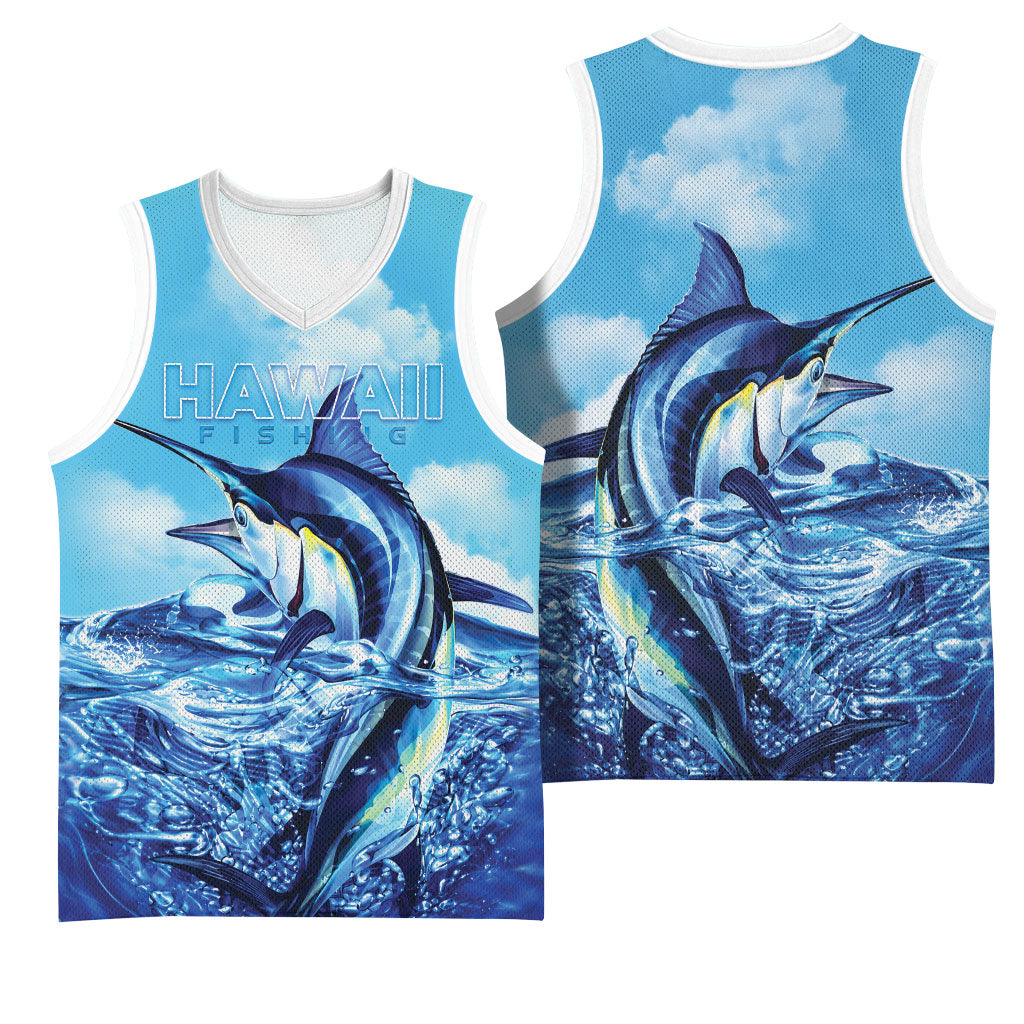 Hawaii Blue Marlin Fishing Basketball Jersey