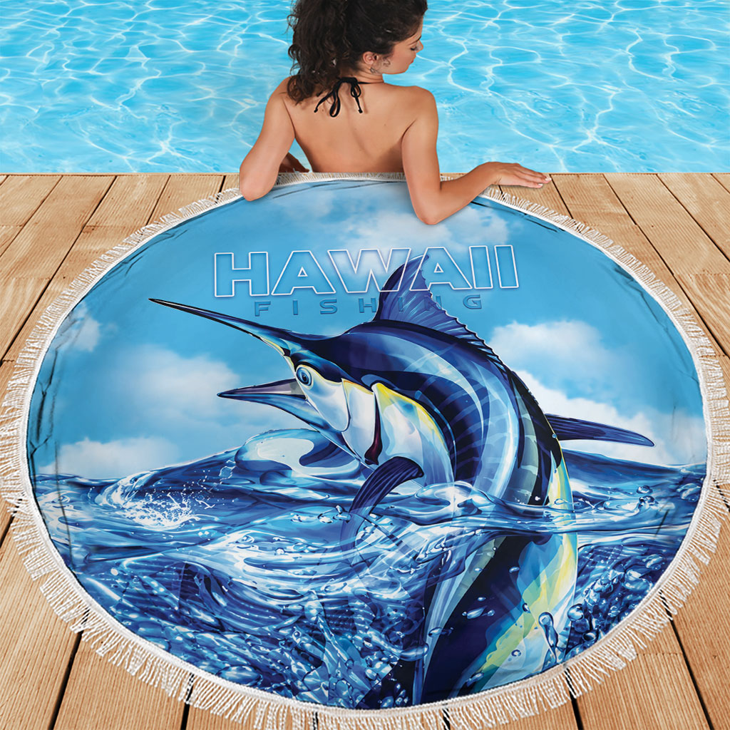 Hawaii Blue Marlin Fishing Beach Blanket