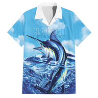 Hawaii Blue Marlin Fishing Family Matching Summer Maxi Dress and Hawaiian Shirt
