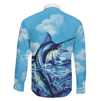 Hawaii Blue Marlin Fishing Family Matching Tank Maxi Dress and Hawaiian Shirt LT05 - Polynesian Pride