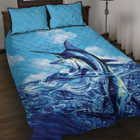 Hawaii Blue Marlin Fishing Quilt Bed Set