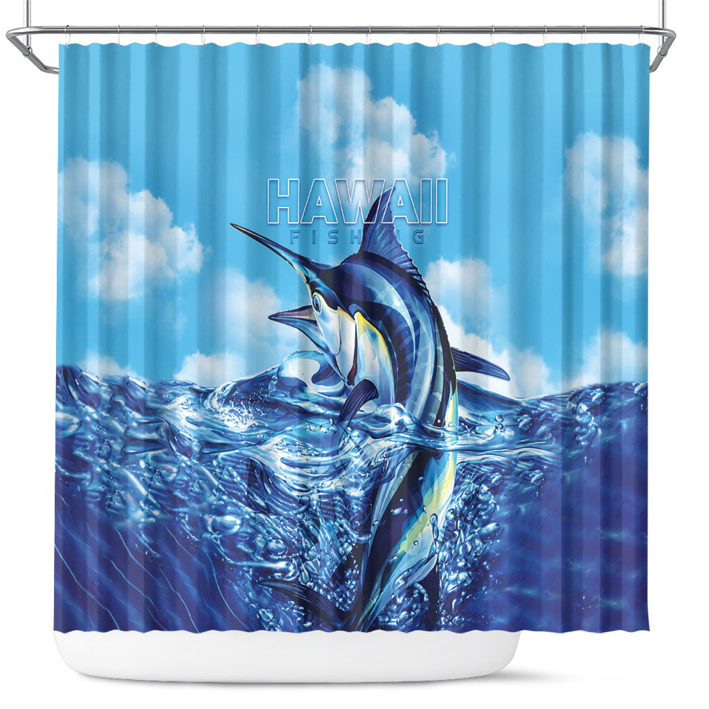 Hawaii Blue Marlin Fishing Shower Curtain