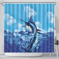 Hawaii Blue Marlin Fishing Shower Curtain