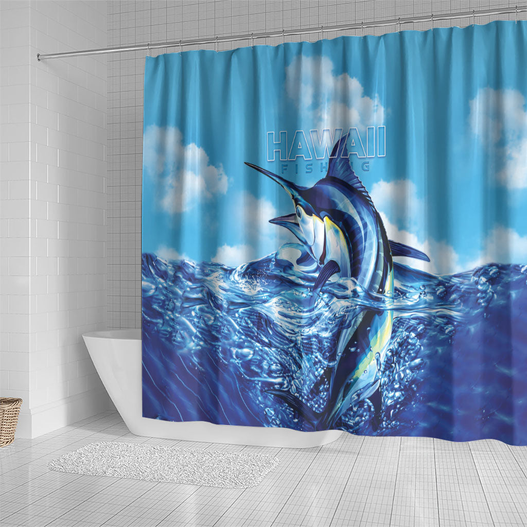 Hawaii Blue Marlin Fishing Shower Curtain