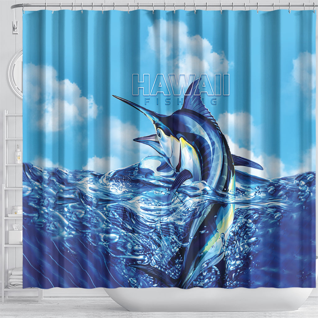 Hawaii Blue Marlin Fishing Shower Curtain