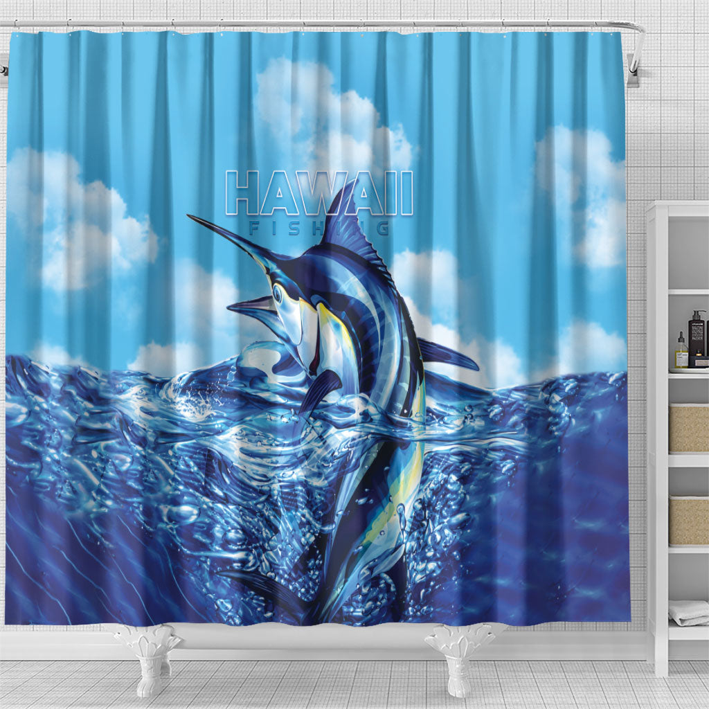 Hawaii Blue Marlin Fishing Shower Curtain