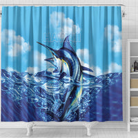 Hawaii Blue Marlin Fishing Shower Curtain