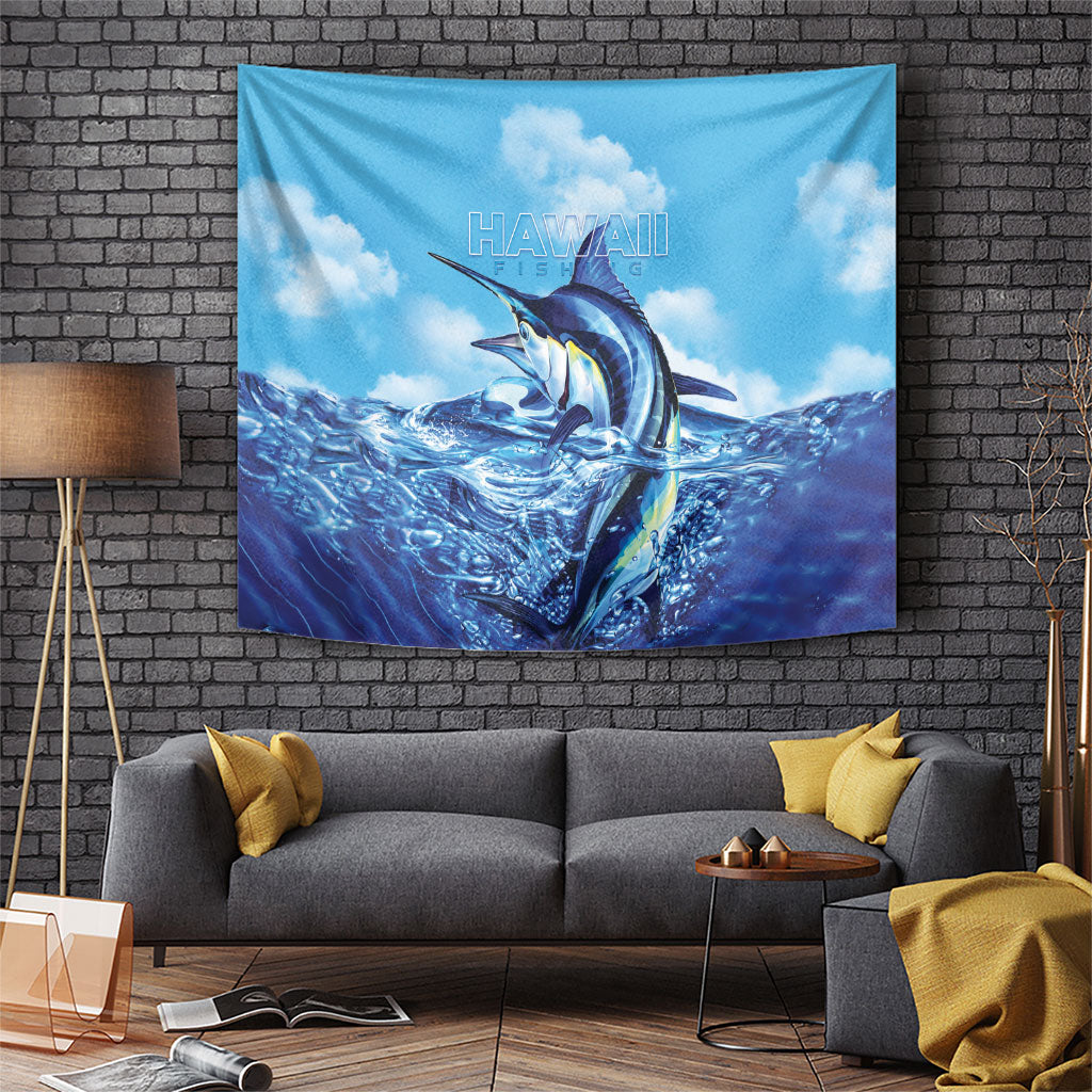 Hawaii Blue Marlin Fishing Tapestry