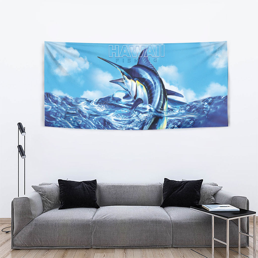 Hawaii Blue Marlin Fishing Tapestry
