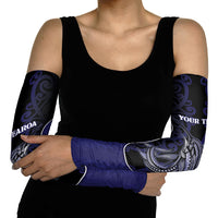 Personalised New Zealand Aotearoa Arm Sleeves Blue Marlin Fishing Maori Pattern
