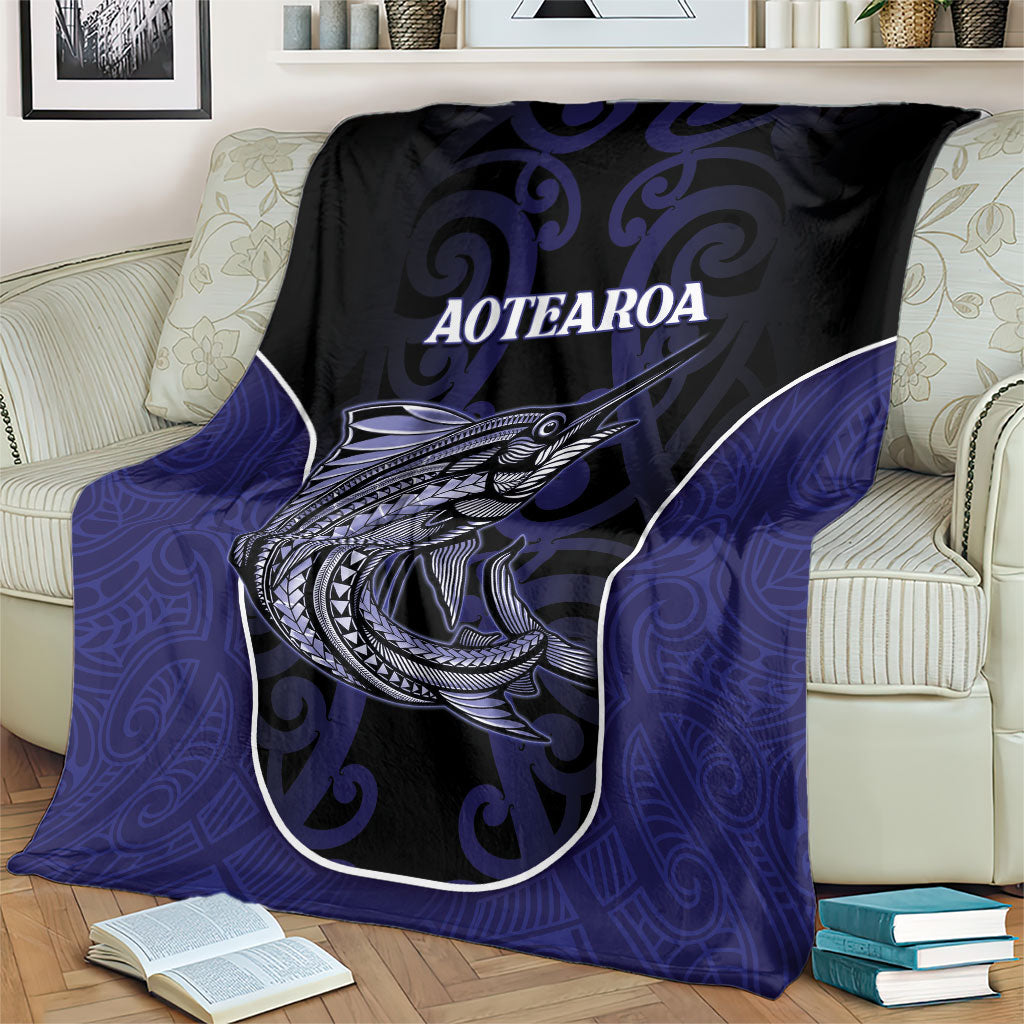 New Zealand Aotearoa Blanket Blue Marlin Fishing Maori Pattern