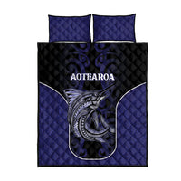 New Zealand Aotearoa Quilt Bed Set Blue Marlin Fishing Maori Pattern LT05 - Polynesian Pride