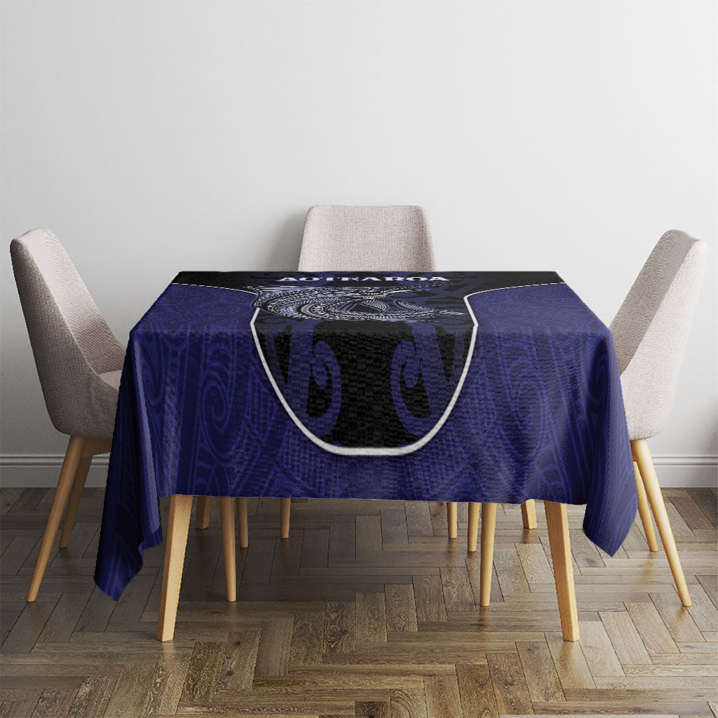 New Zealand Aotearoa Tablecloth Blue Marlin Fishing Maori Pattern