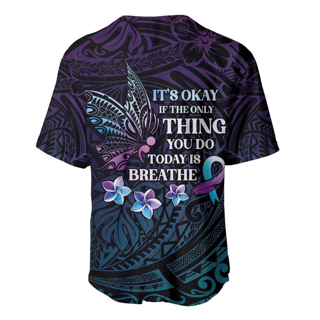 Polynesia Suicide Prevention Awareness Baseball Jersey Keep Going The World Needs You