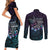 Polynesia Suicide Prevention Awareness Couples Matching Short Sleeve Bodycon Dress and Long Sleeve Button Shirt Keep Going The World Needs You