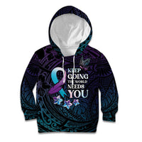 Polynesia Suicide Prevention Awareness Kid Hoodie Keep Going The World Needs You