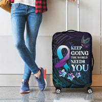 Polynesia Suicide Prevention Awareness Luggage Cover Keep Going The World Needs You