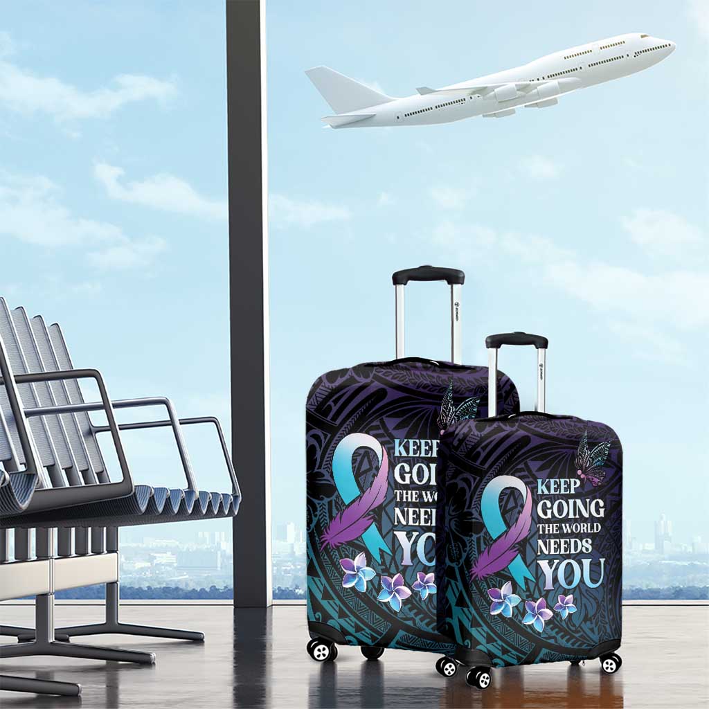 Polynesia Suicide Prevention Awareness Luggage Cover Keep Going The World Needs You