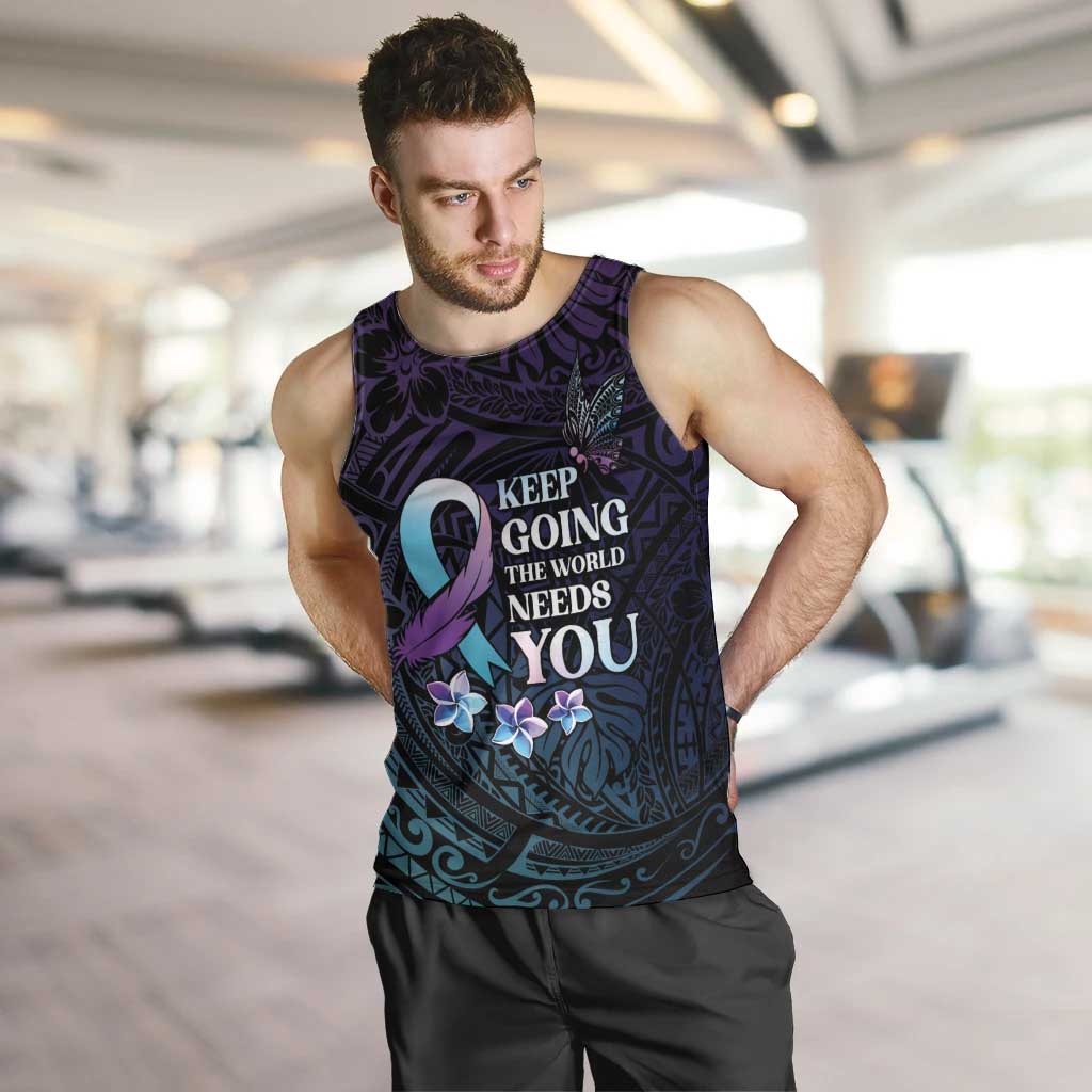 Polynesia Suicide Prevention Awareness Men Tank Top Keep Going The World Needs You