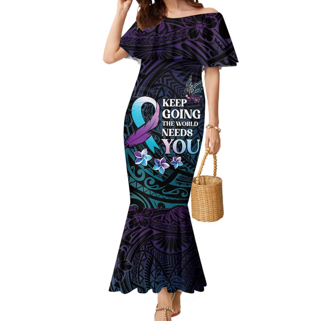 Polynesia Suicide Prevention Awareness Mermaid Dress Keep Going The World Needs You