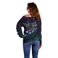 Polynesia Suicide Prevention Awareness Off Shoulder Sweater Keep Going The World Needs You