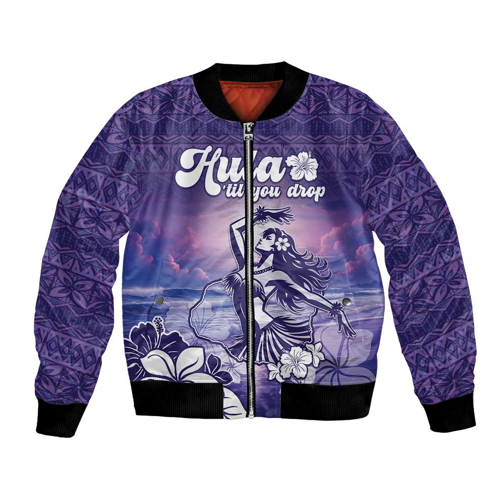 Aloha Hawaii Kauai Island Bomber Jacket Hula Till You Drop