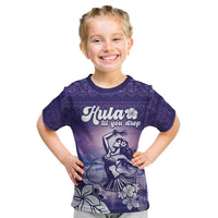 Aloha Hawaii Kauai Island Kid T Shirt Hula Till You Drop LT05 Purple - Polynesian Pride