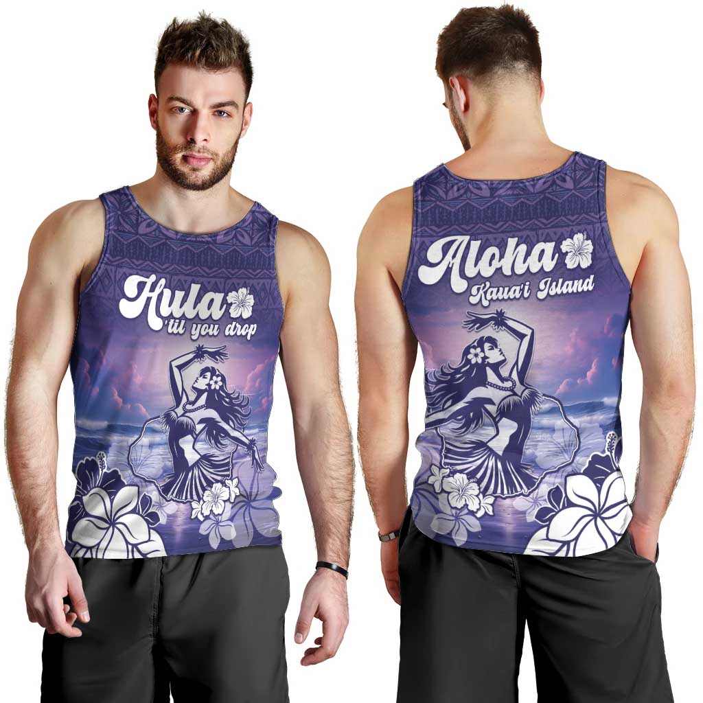 Aloha Hawaii Kauai Island Men Tank Top Hula Till You Drop