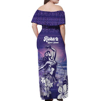 Aloha Hawaii Kauai Island Off Shoulder Maxi Dress Hula Till You Drop LT05 - Polynesian Pride