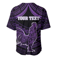 Personalised Hawaii Kauai Island Baseball Jersey Rooster Tribal Tattoo Simple Style LT05 - Polynesian Pride