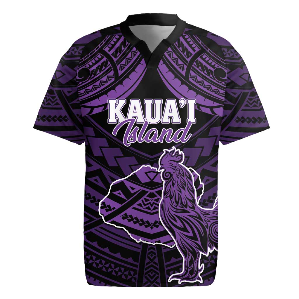 Personalised Hawaii Kauai Island Rugby Jersey Rooster Tribal Tattoo Simple Style