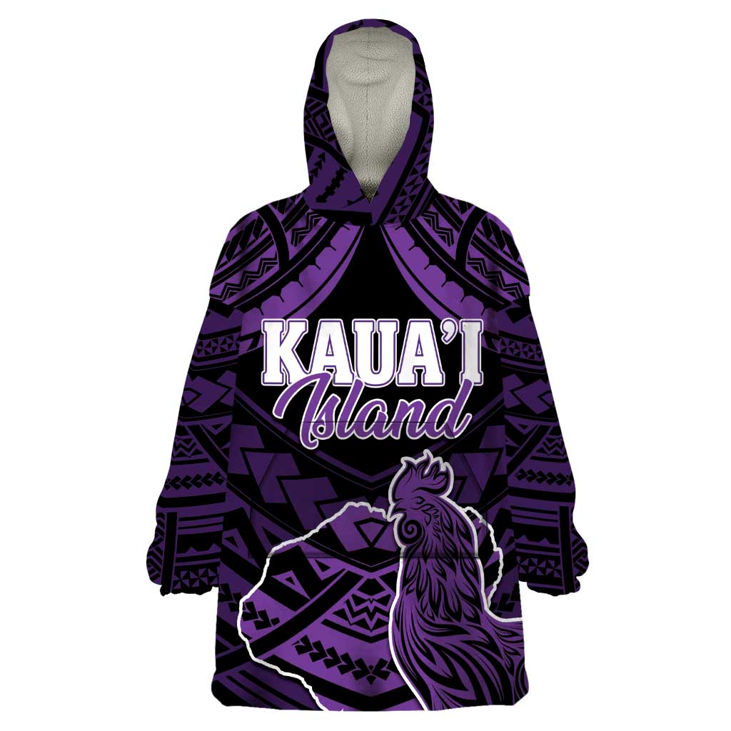 Personalised Hawaii Kauai Island Wearable Blanket Hoodie Rooster Tribal Tattoo Simple Style